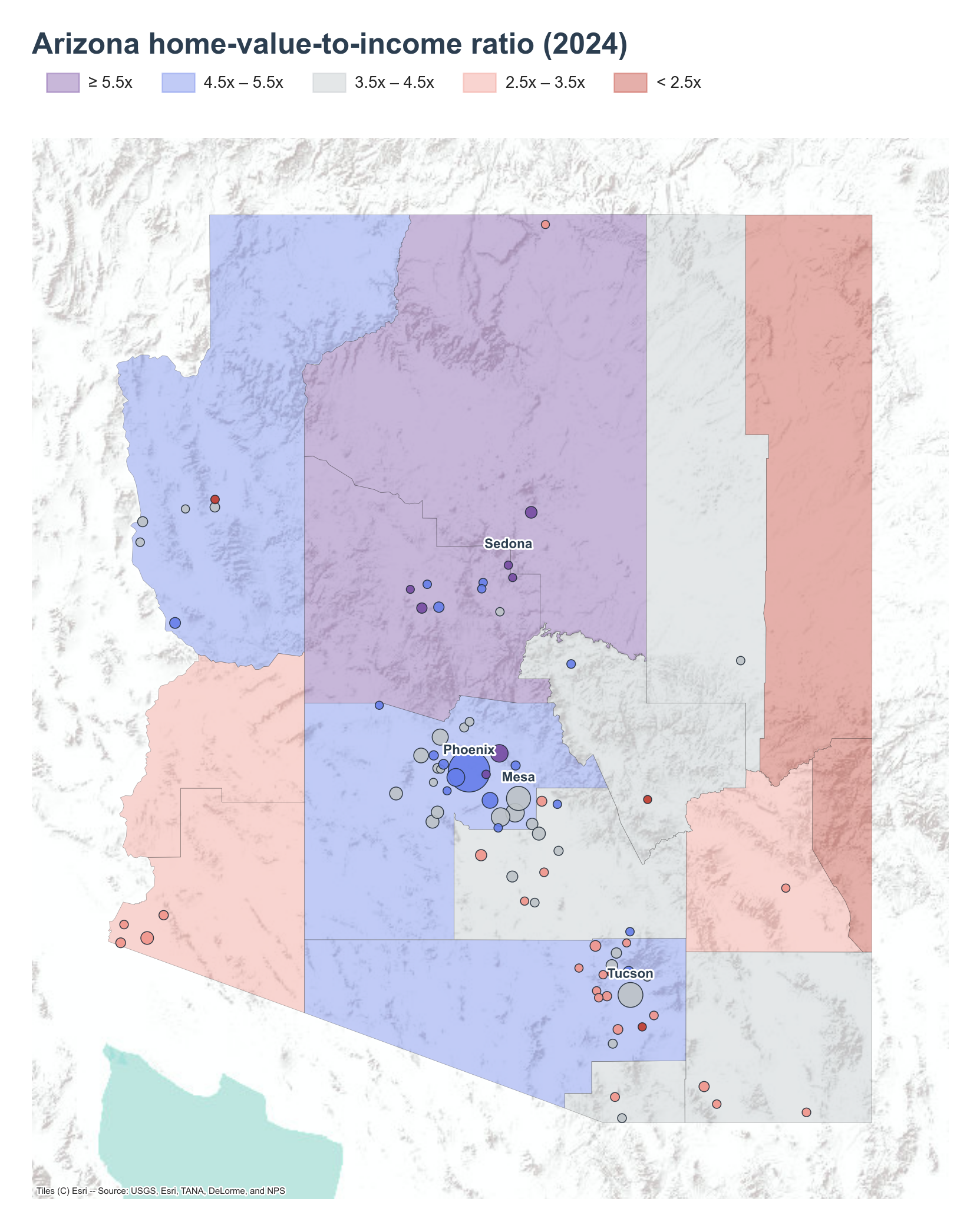 County choropleth with place markers
