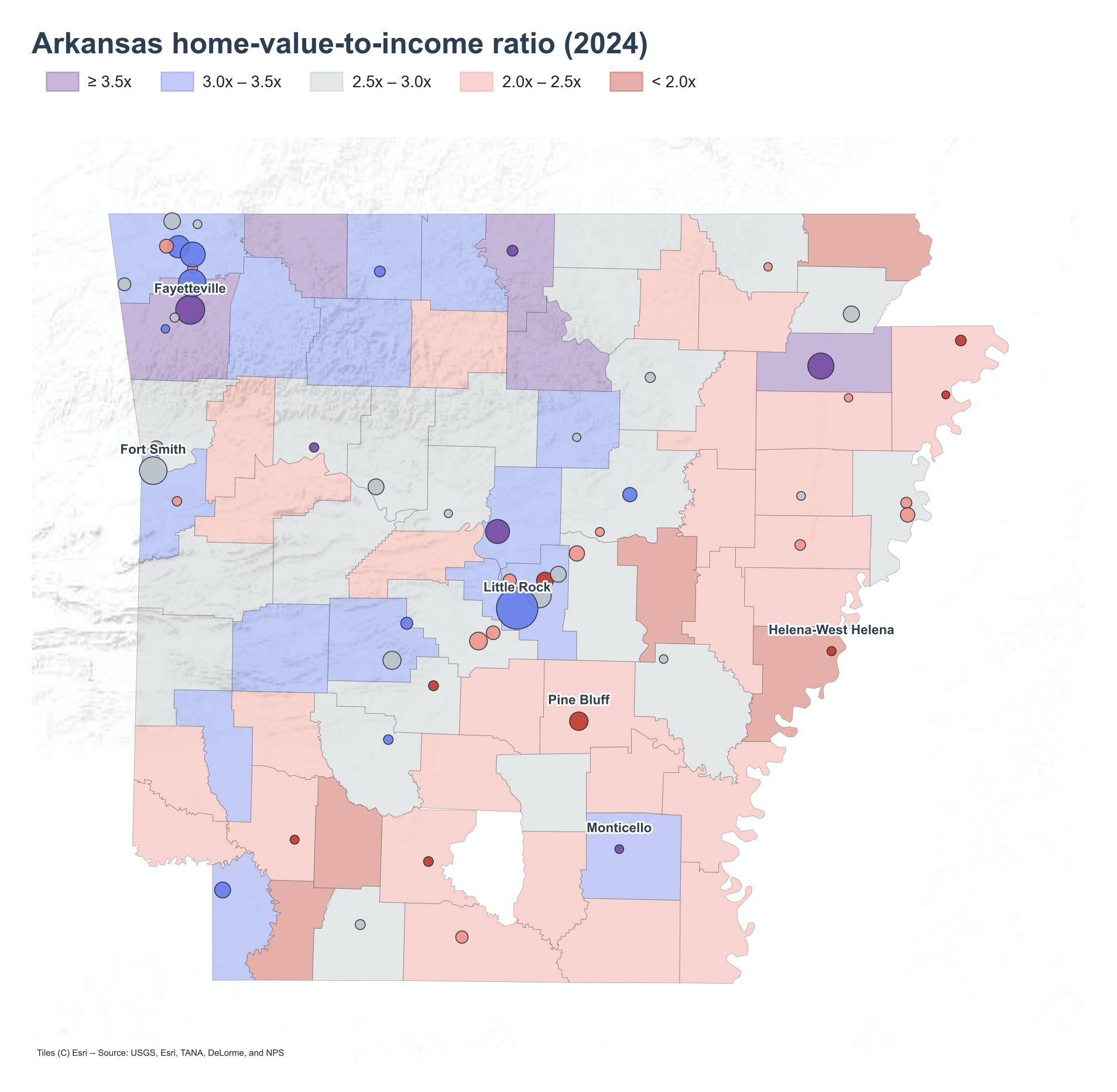 County choropleth with place markers
