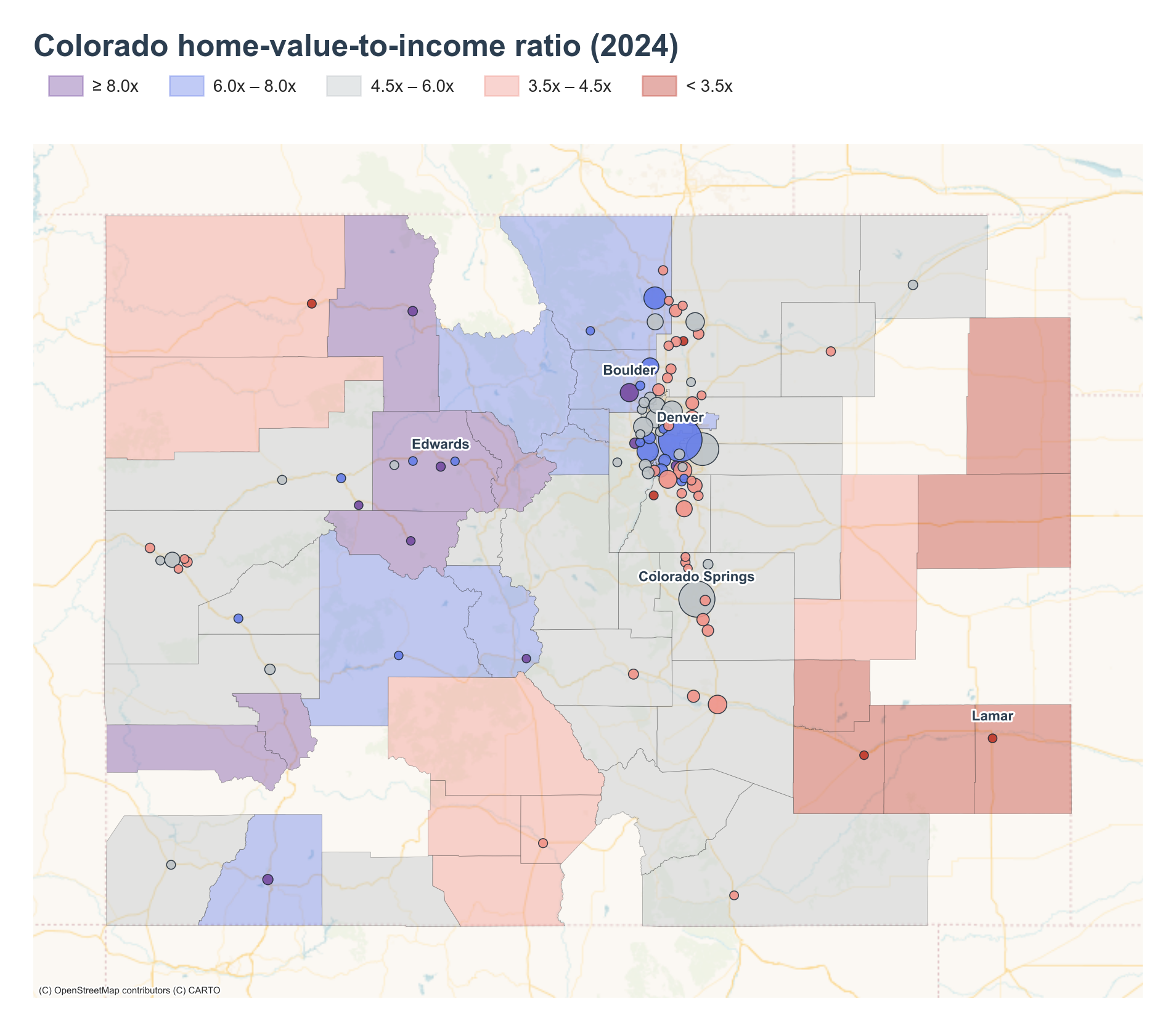 County choropleth with place markers