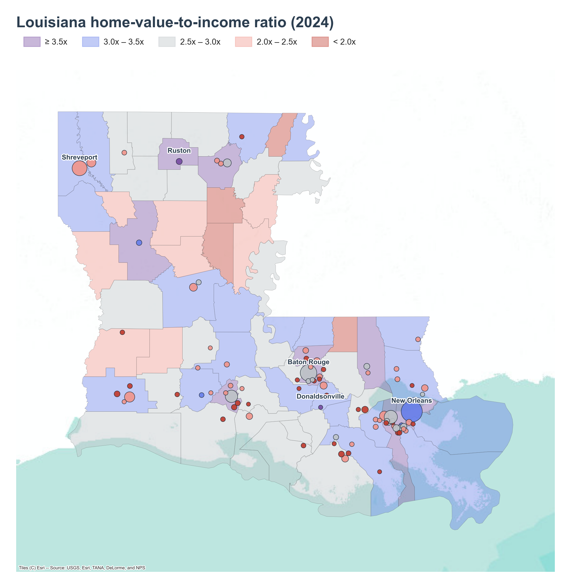 County choropleth with place markers