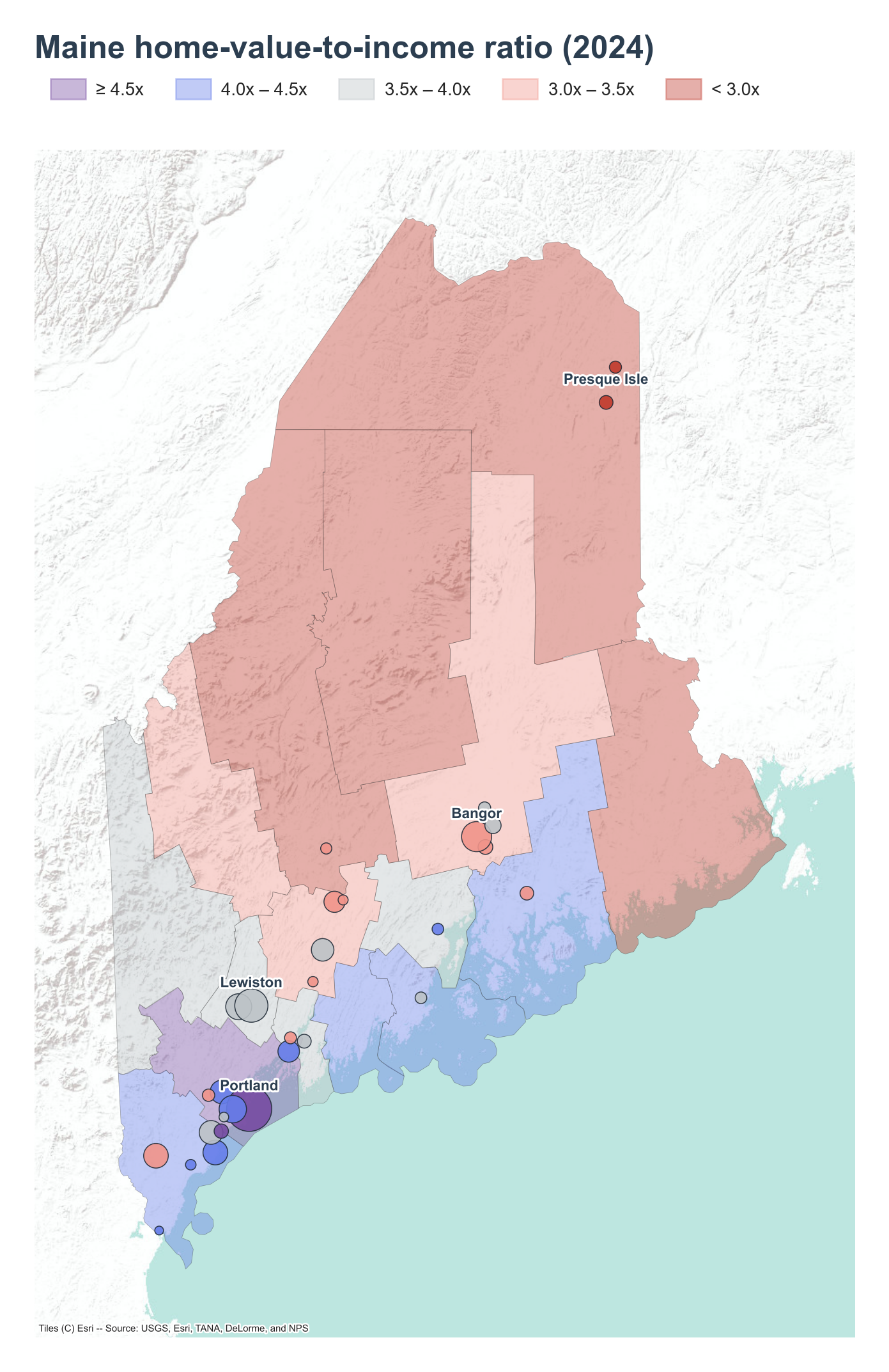 County choropleth with place markers