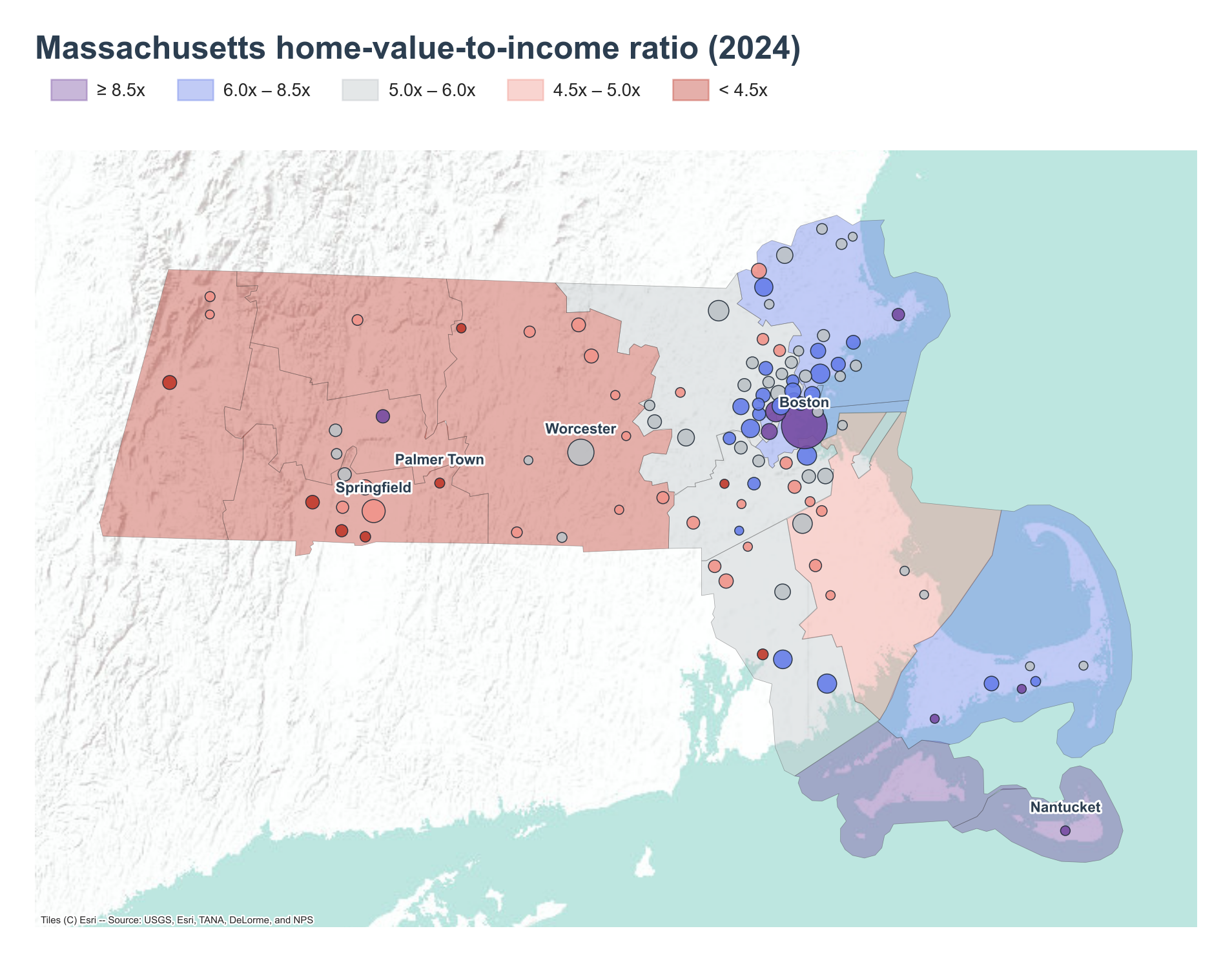 County choropleth with place markers
