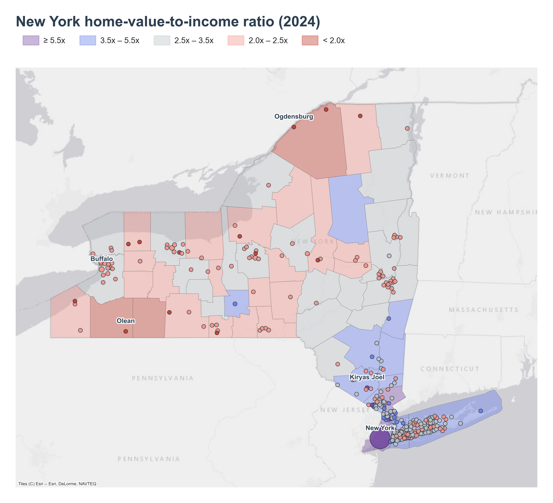 County choropleth with place markers