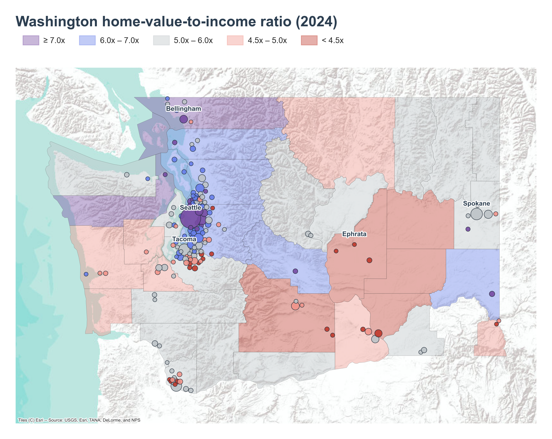 County choropleth with place markers