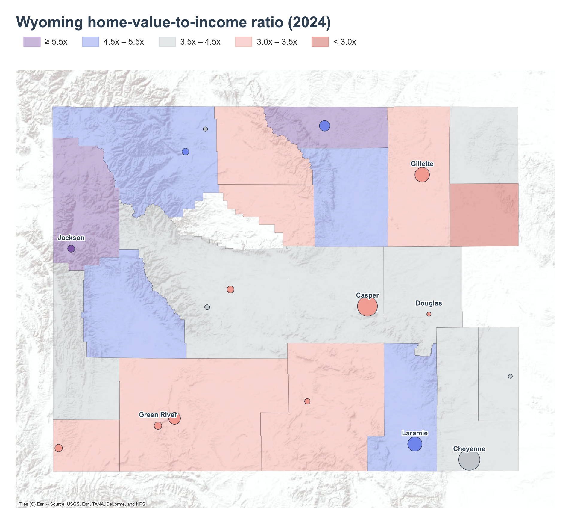 County choropleth with place markers