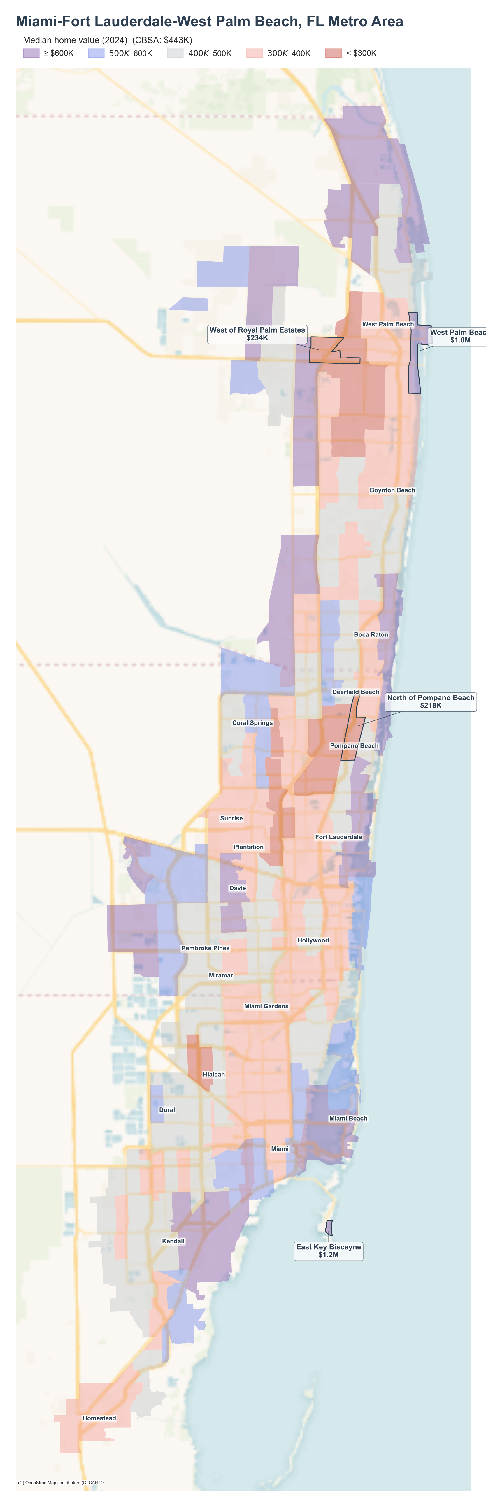 Median home value (2024) by tract cluster
